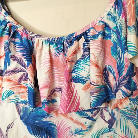 Raisins Curve Tankini Swim Top Floral Ruffled Soft Cup - Picture 6 of 10